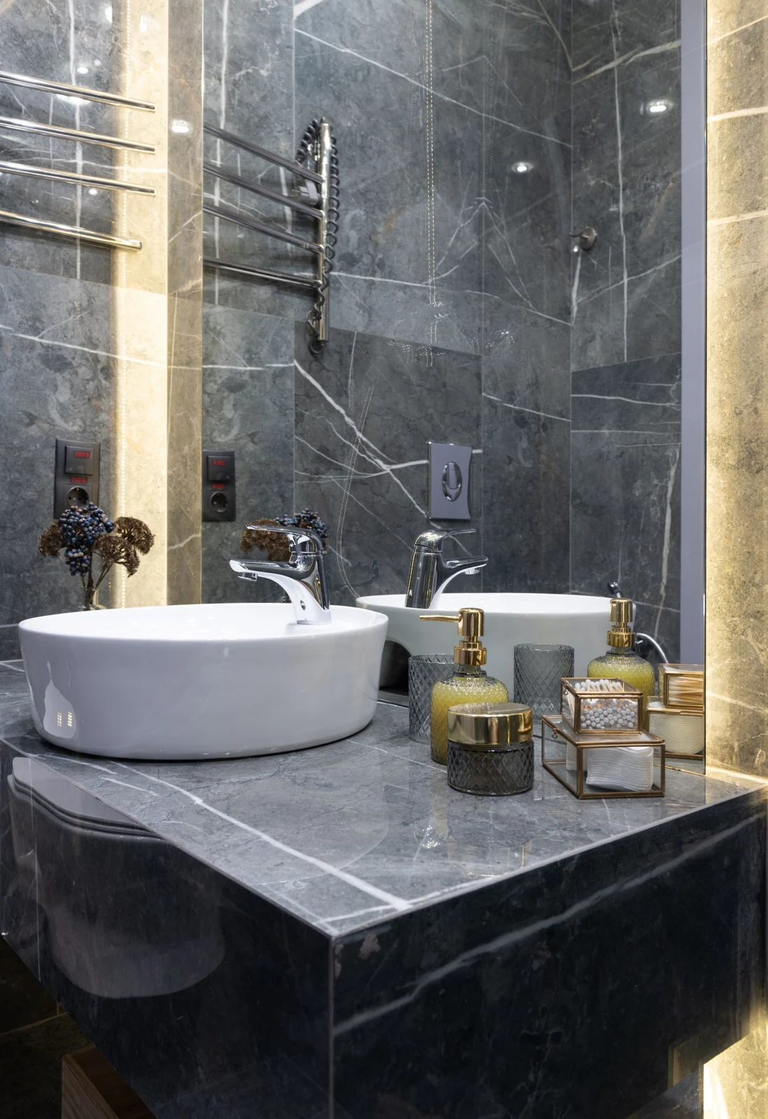 Bathroom basin and countertop